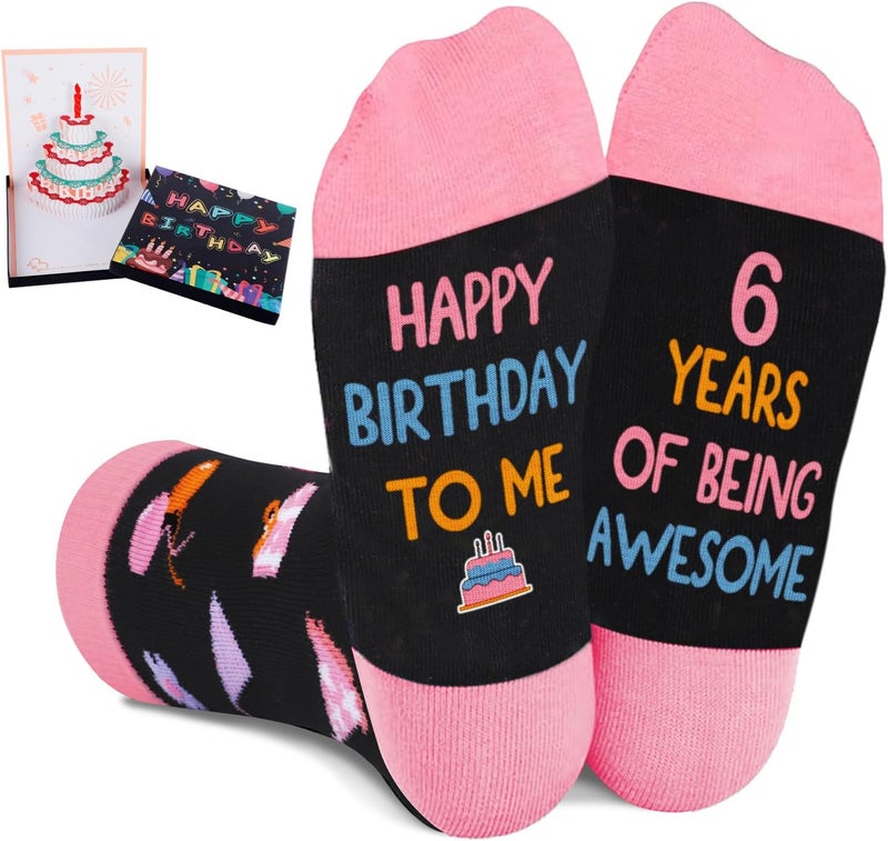 Juesly 5-18 Years Old Birthday Gifts for Girls - Socks for Girls with Pop up Birthday Card, Presents for 5-18 Year Old Grils - Image 1
